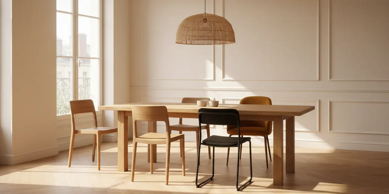 Chaises dépareillées en salle à manger&nbsp;: style et harmonie